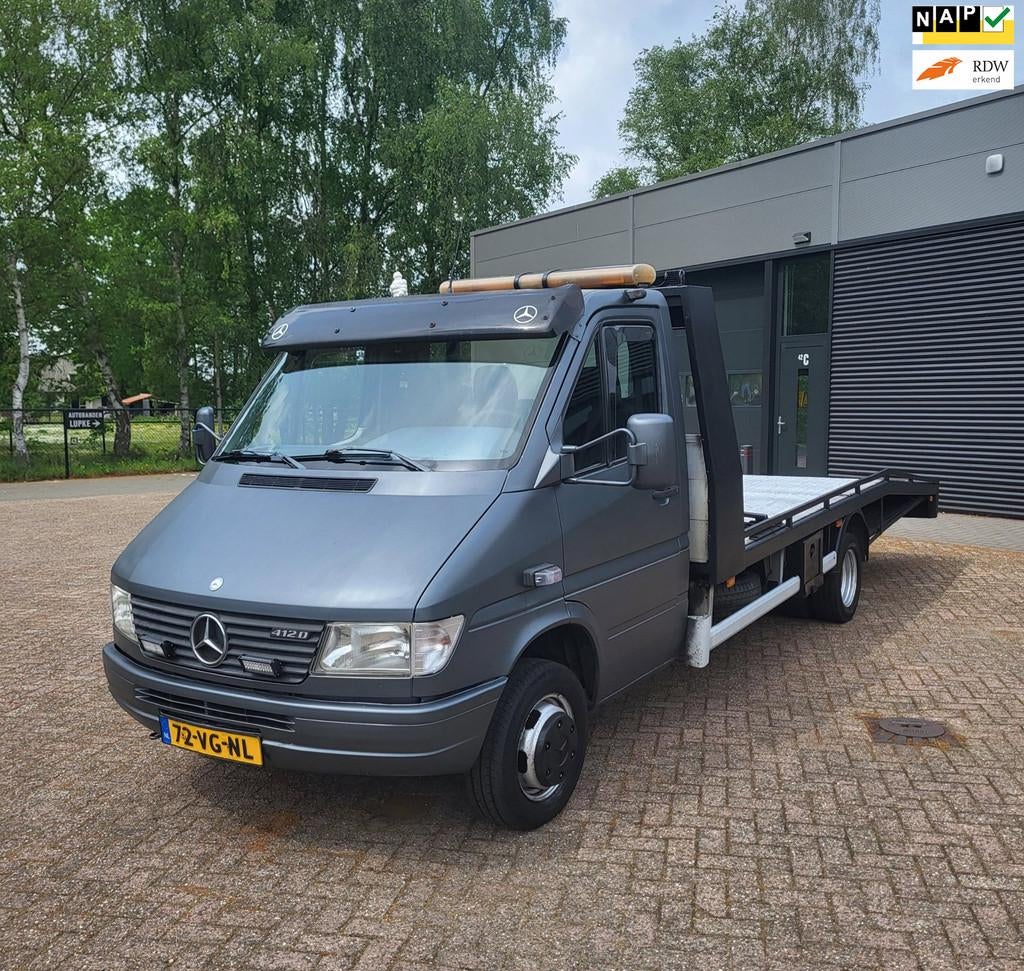 Mercedes-Benz Sprinter 412D Xlang ,OprijwagenAutotransport!, Auto's, Euro 2, Achterwielaandrijving, 122 pk, Bedrijf