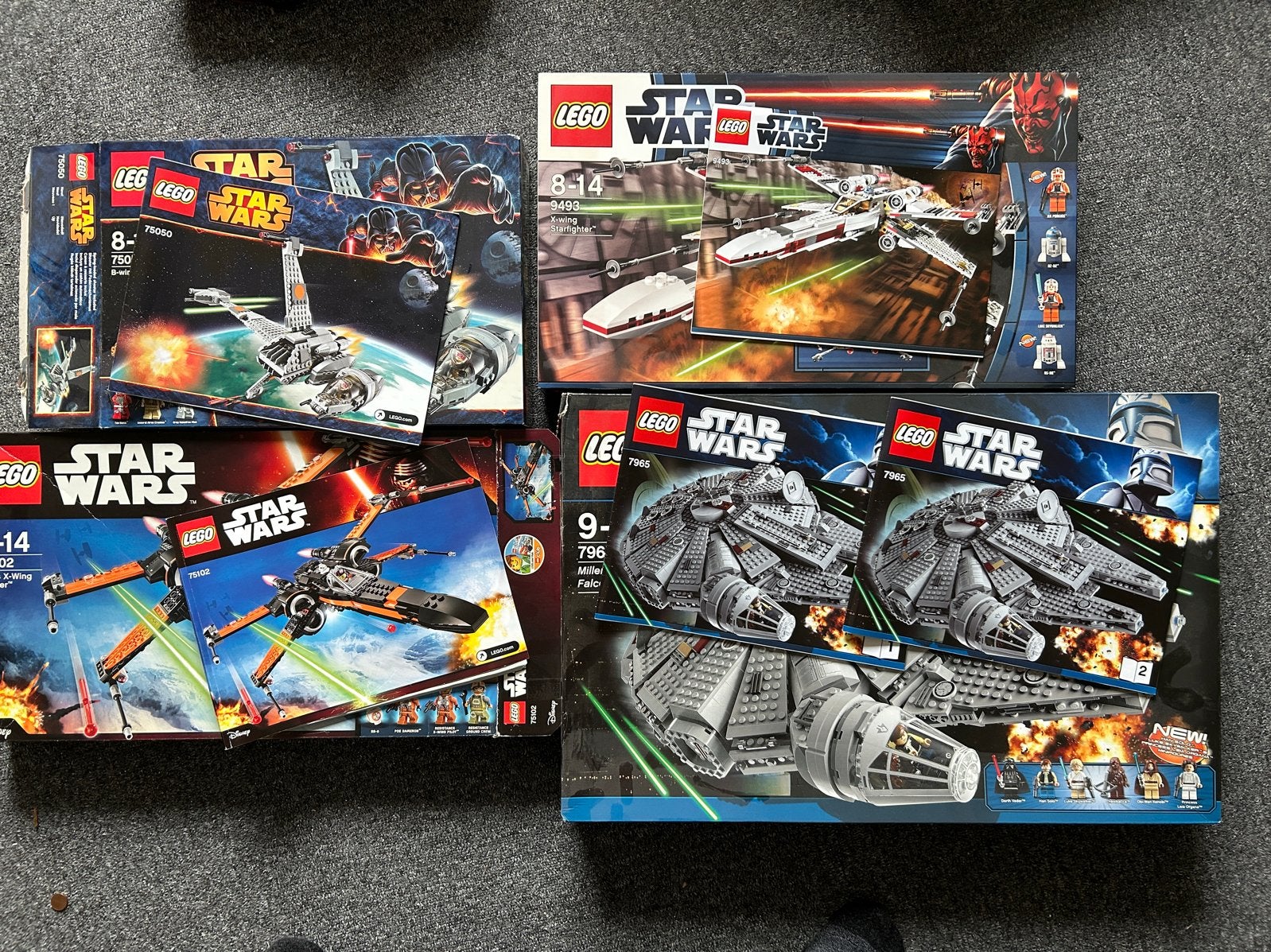 LEGO Star Wars Millennium Falcon, B-wing, 2 X-Wings & A-Wing, Ophalen, Star Wars, Lego, Inclusief doos
