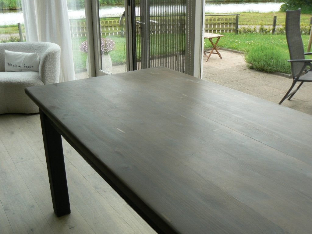 Grenen houten tafel, Ophalen, Gebruikt, Past in elk interieur, 200 cm of meer