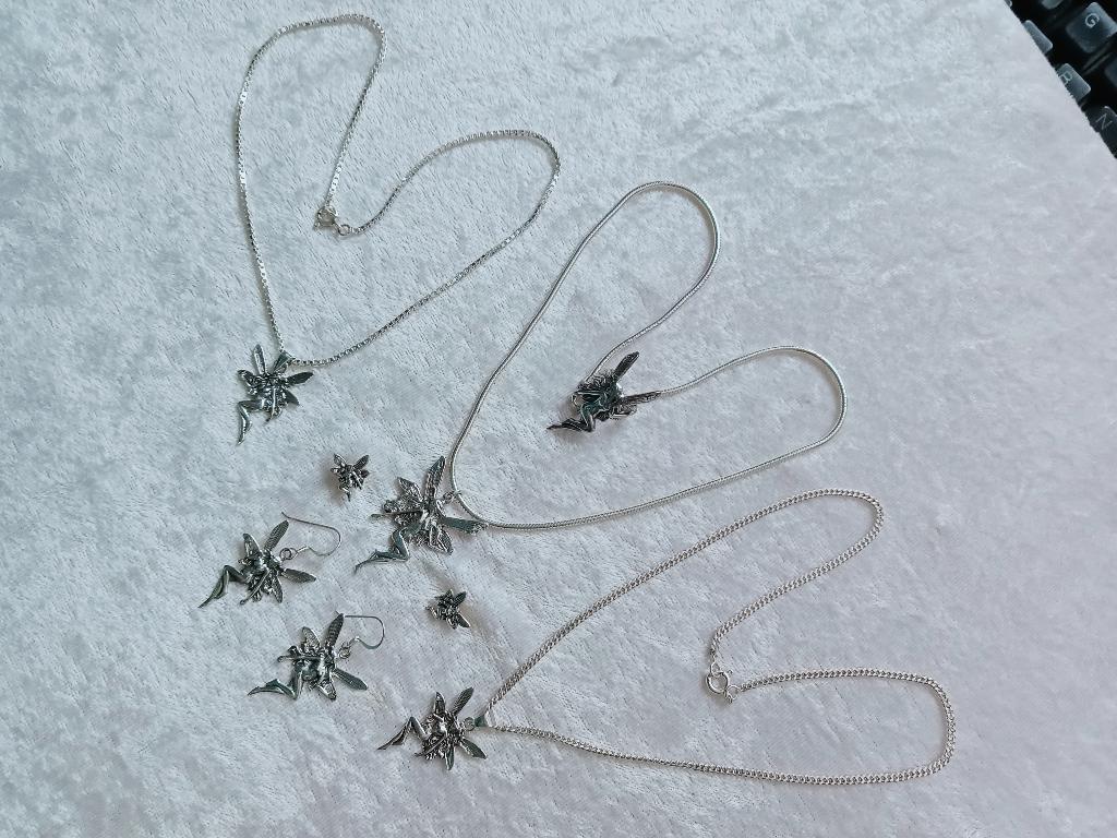 Mooie Zilveren Set - Elfjes - alle onderdelen los te koop, Verzenden, Zilver, Ketting