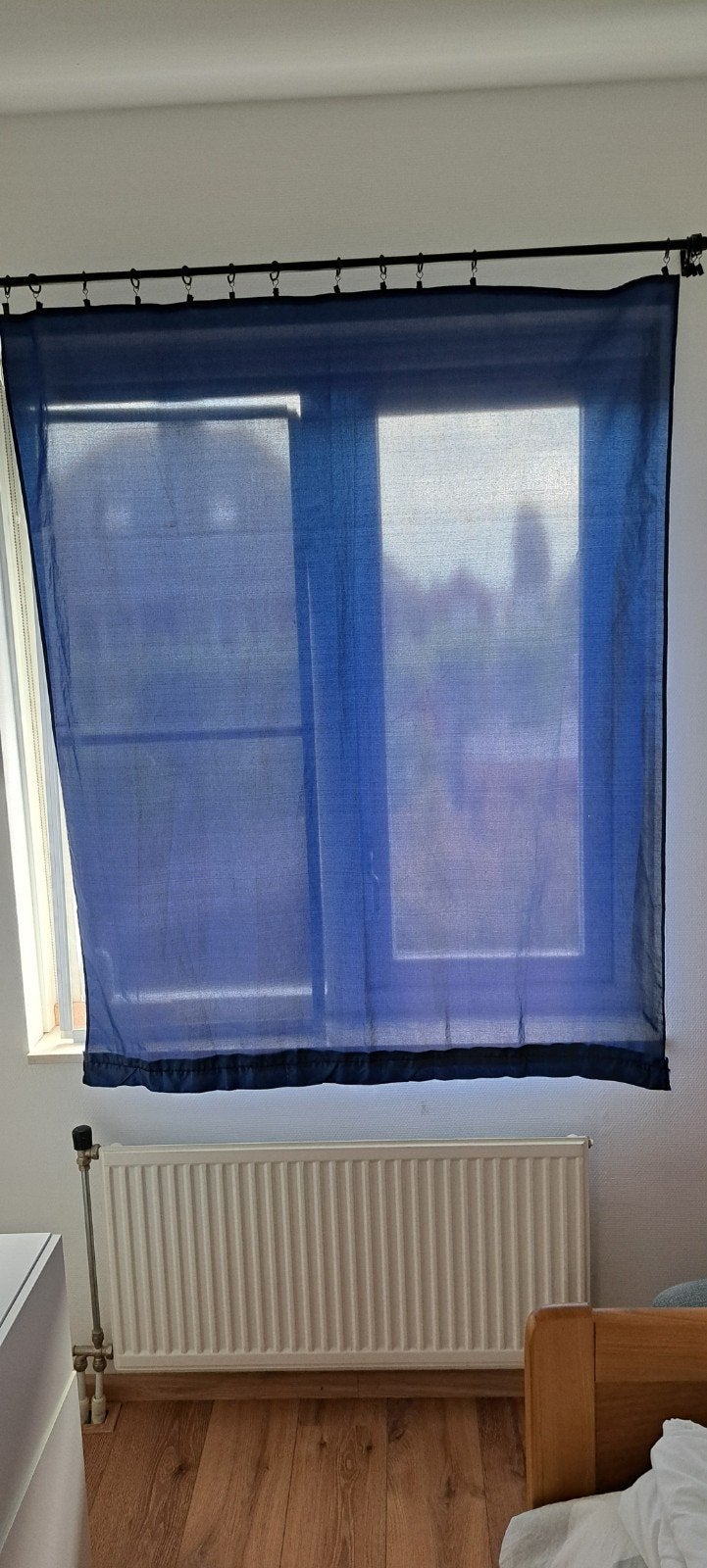 Blauw gordijn 120x148cm, Ophalen of Verzenden, Gebruikt, Blauw