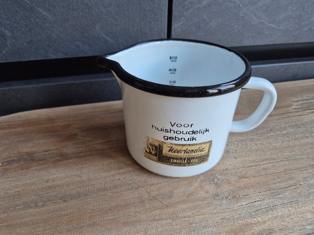 Emaille halve litermaat, Antiek en Kunst, Ophalen of Verzenden