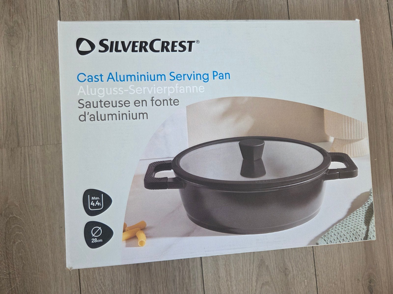 SilverCrest Gietaluminium Serveerpan 28cm met Deksel, Ophalen of Verzenden, Sauteerpan, Met handvatten, Overige merken