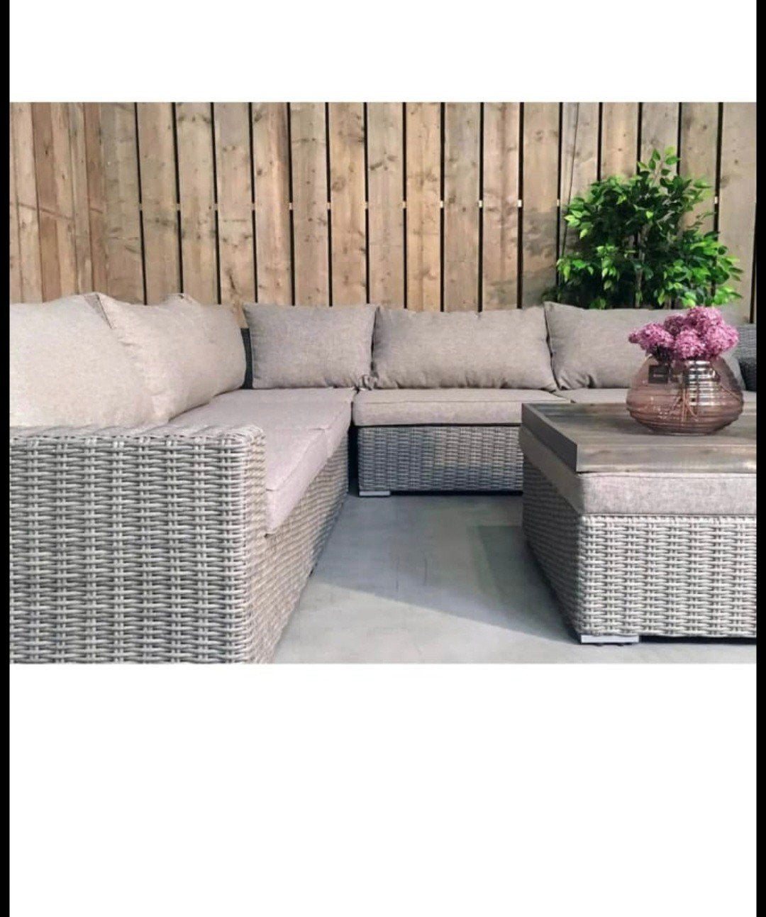 Loungebank tuin en stoelen met kussens, Tuin en Terras, Ophalen, 5 zitplaatsen, Zo goed als nieuw, Loungeset