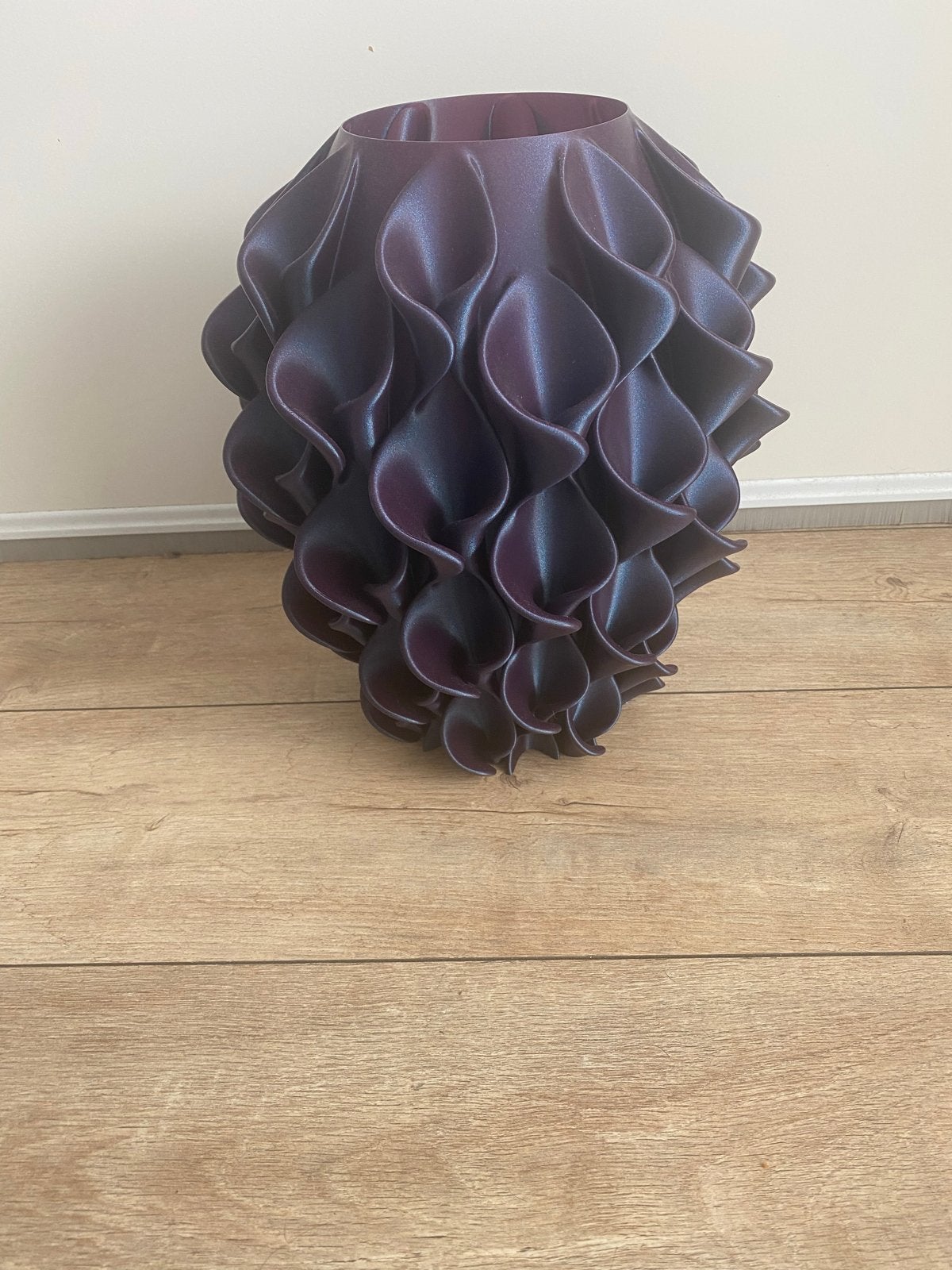 Unieke 3D-geprinte vaas - Paars/Blauw iriserend, Ophalen of Verzenden, Paars