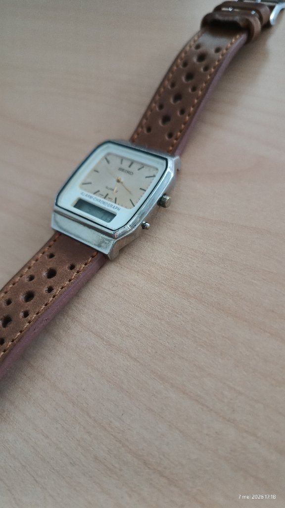 Seiko 'dual time' horloge jaren '80, Seiko, Staal, Polshorloge, Ophalen of Verzenden