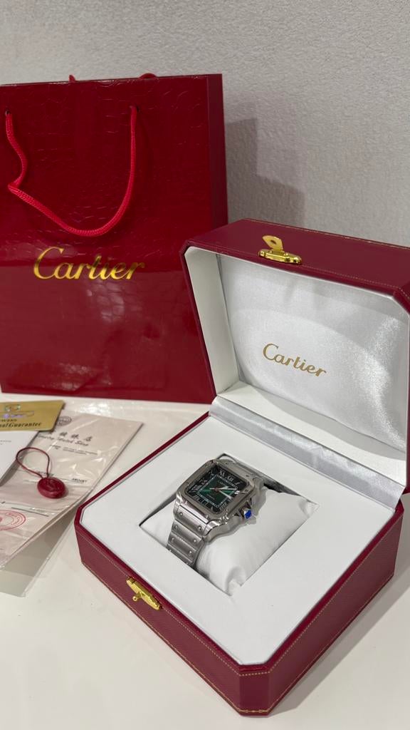 Cartier Santos de Cartier Green Dial 40MM Horloge, Ophalen of Verzenden, Nieuw