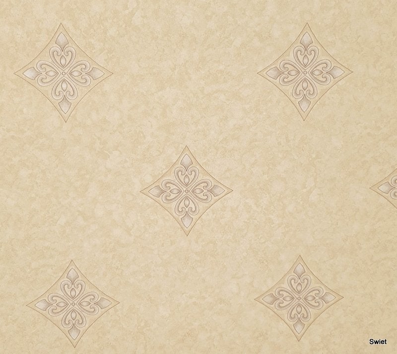 12800 Rasch ruitjes behang beige met blauw detail swiet, Ophalen of Verzenden, Beige