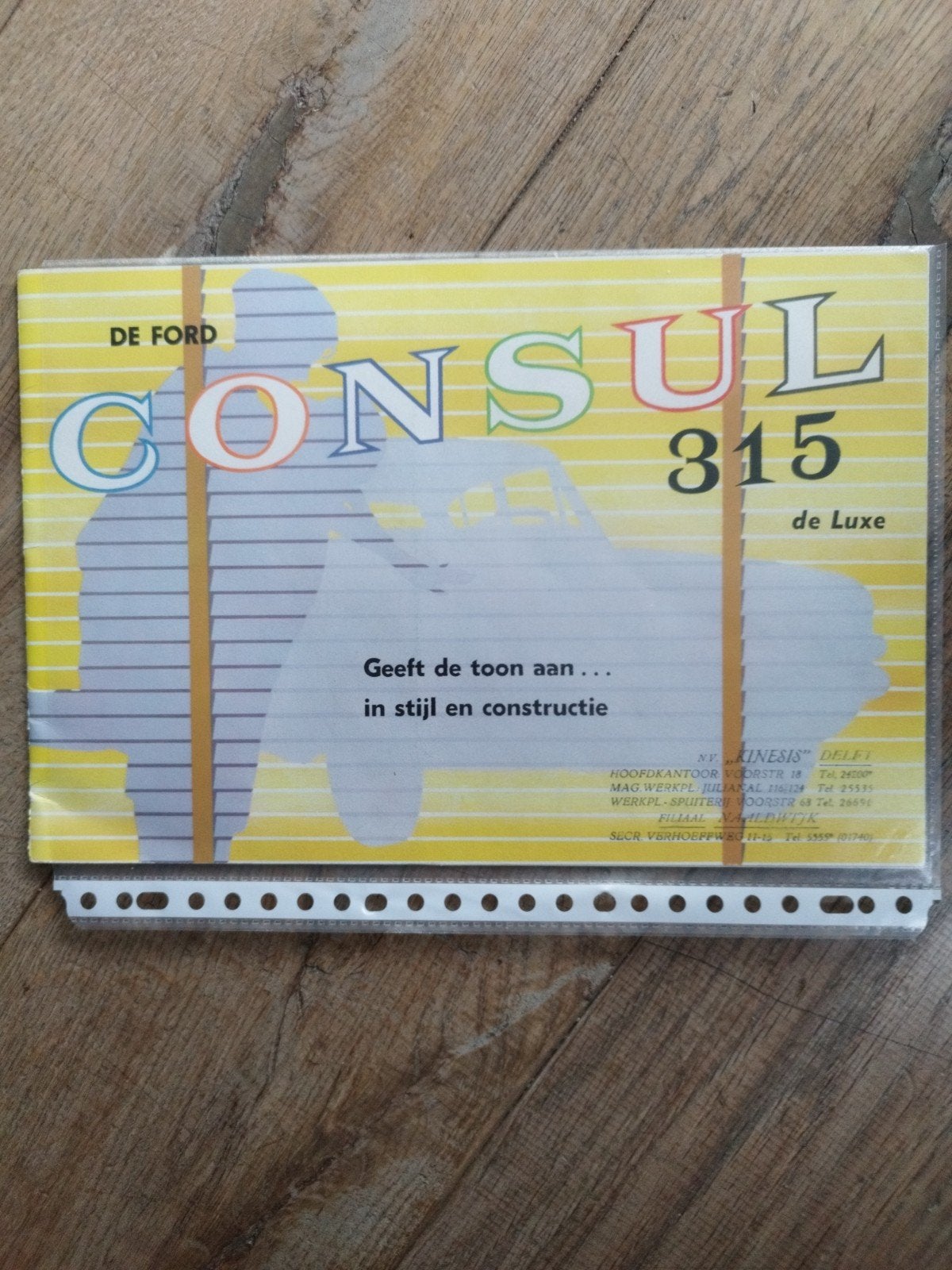 Ford Consul 315 de Luxe brochure uit 1961 - Nederlands, Ford, Ophalen of Verzenden, Zo goed als nieuw, Ford