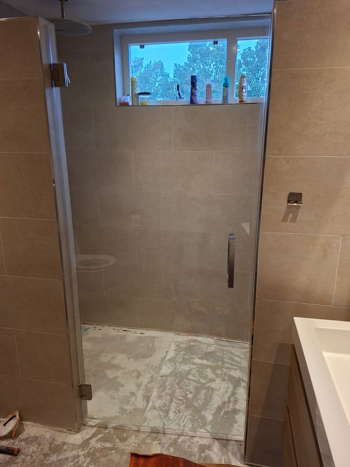 Sealskin glazen douchedeur en RVS details, Doe-het-zelf en Verbouw, Ophalen, Zo goed als nieuw, Glas, Douche
