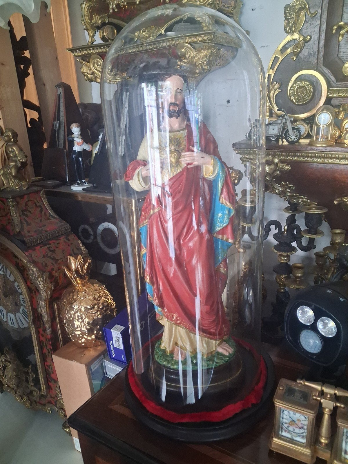 Glazere stulp met heilig hart beeld 50  cm hoog, Verzamelen, Ophalen, Zo goed als nieuw