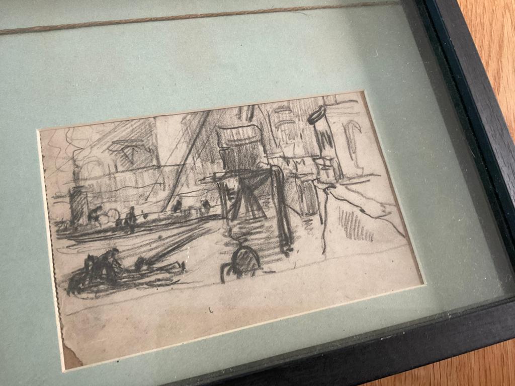 August W.van Voorden gestempelde schets Rotterdam, Antiek en Kunst, Verzenden