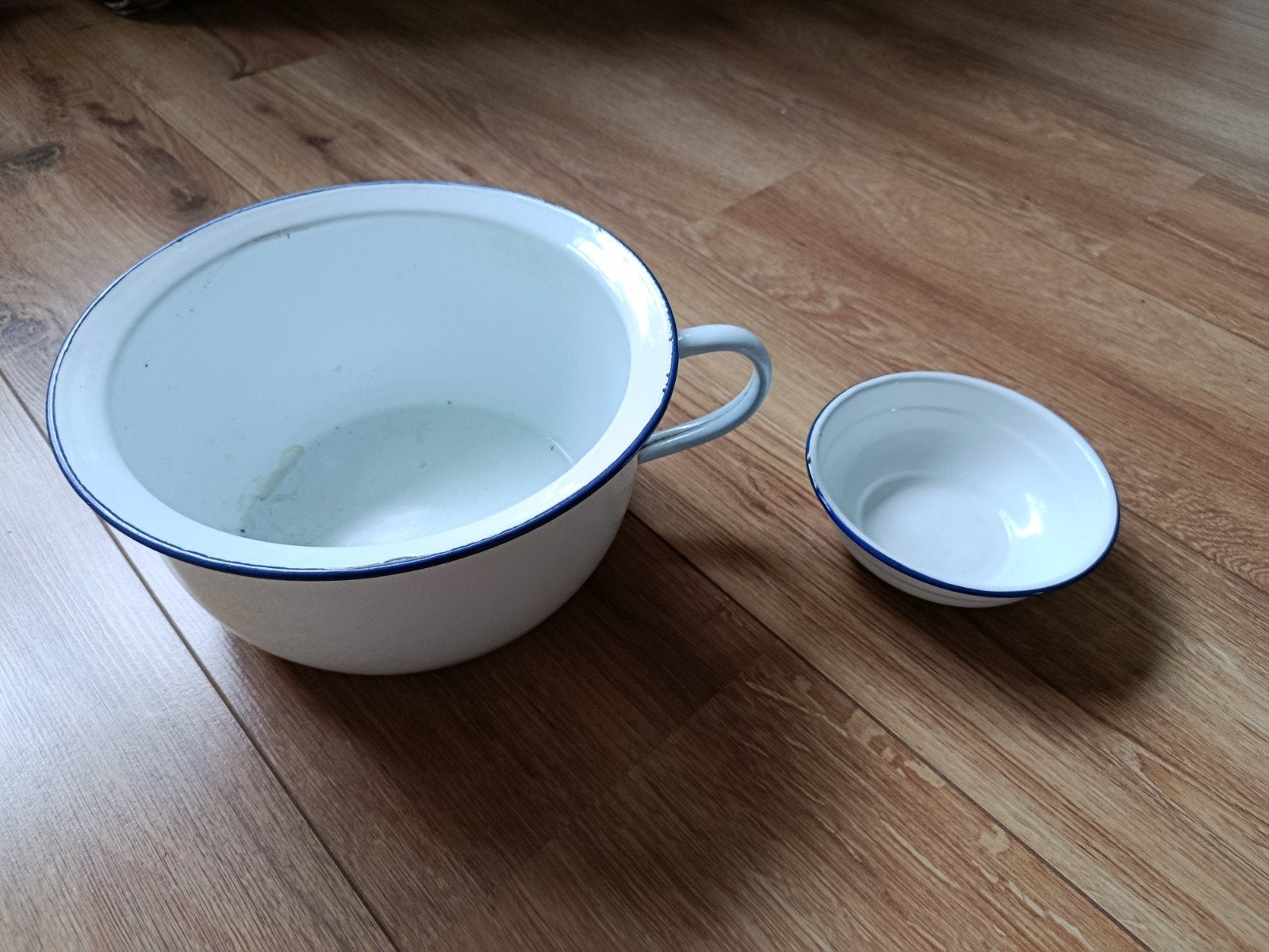 Retro geëmailleerde waskom en schaal, Ophalen of Verzenden