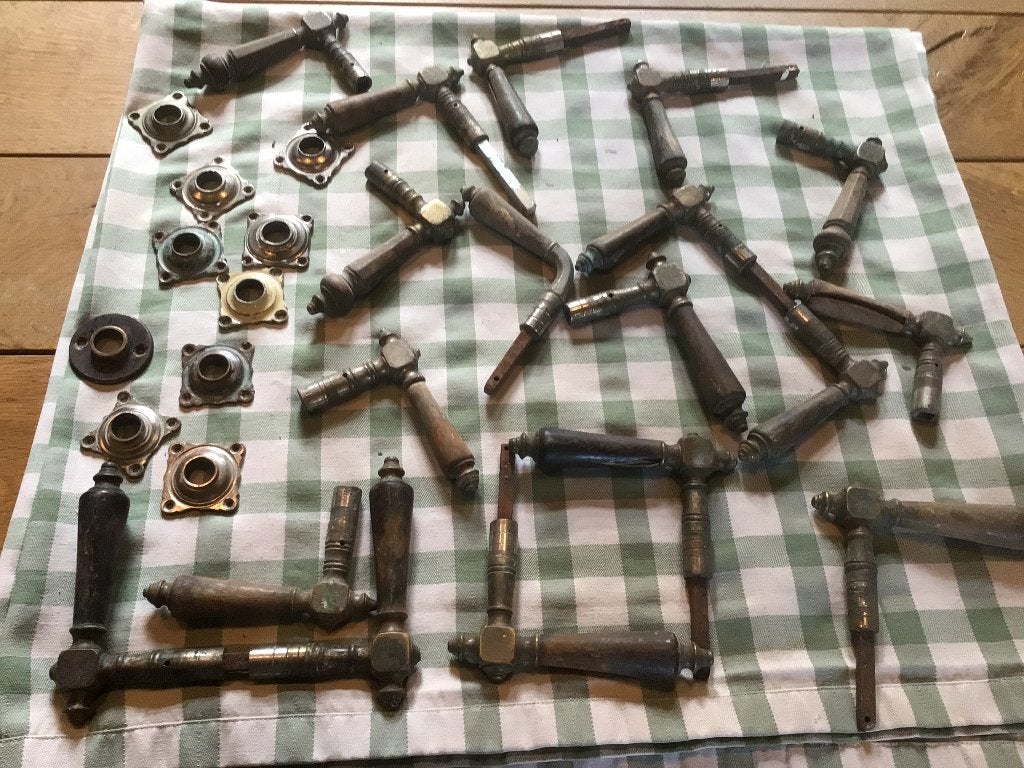 Antieke deurklinken, Ophalen of Verzenden, Gebruikt, Chroom, Klink of Kruk