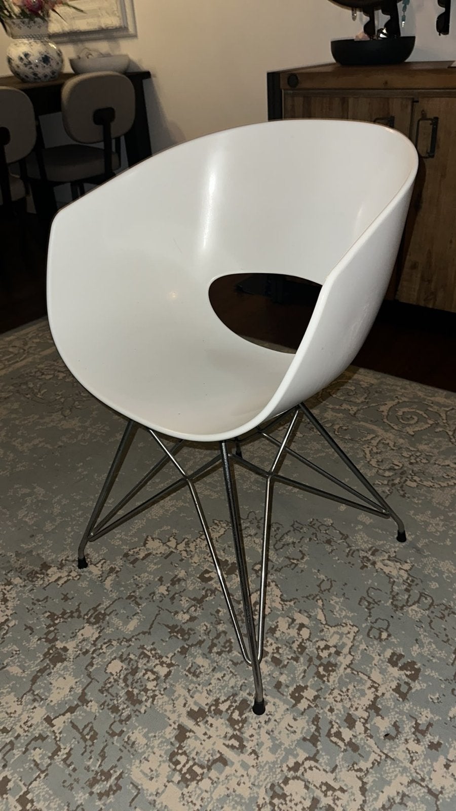 3x Sintesi Orbit Large designstoel - wit/chroom, Kunststof, Gebruikt, Drie, Wit