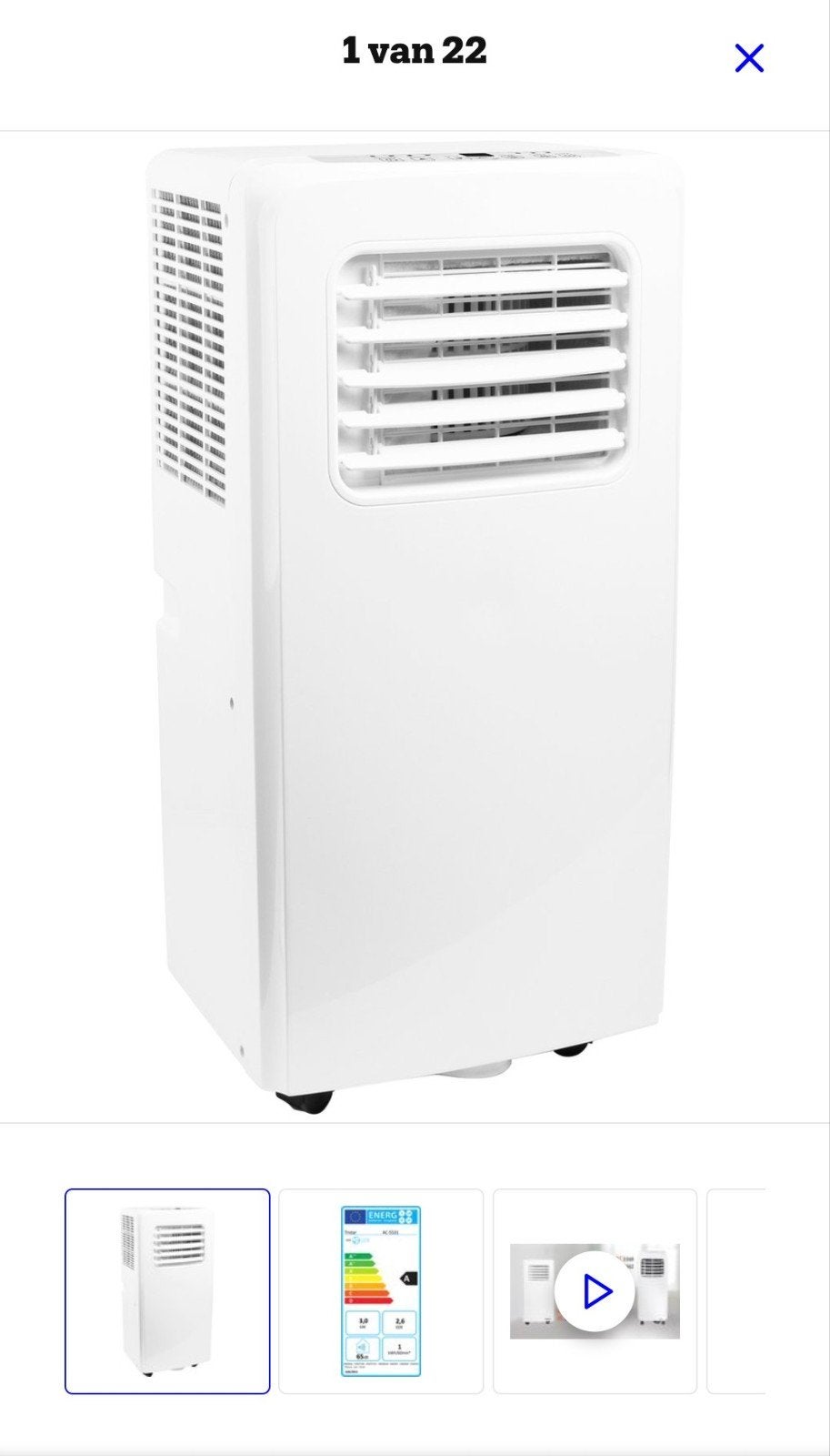 Tristar AC-5531 Mobiele Airconditioner - 3.0 kW, Energie A, Ophalen