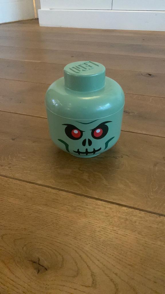 LEGO Opbergdoos Zombie Hoofd - Mintgroen, Gebruikt, Overige thema's, Lego, Accessoire