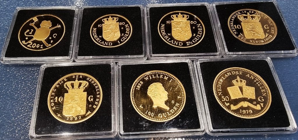HISTORISCHE Peningen (munten) 7 verguld en 9 verzilverd, Verzenden, Overige materialen, Nederland