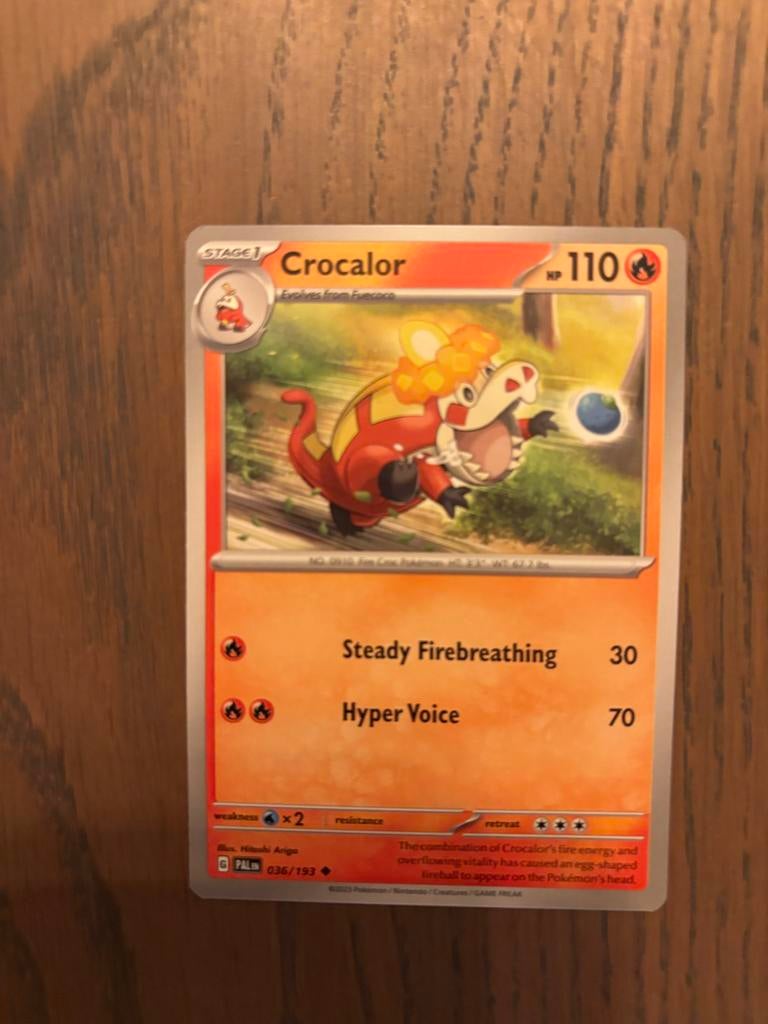 Pokémon Kaart Crocalor 036/193 Scarlet & Violet, Ophalen of Verzenden, Zo goed als nieuw, Losse kaart