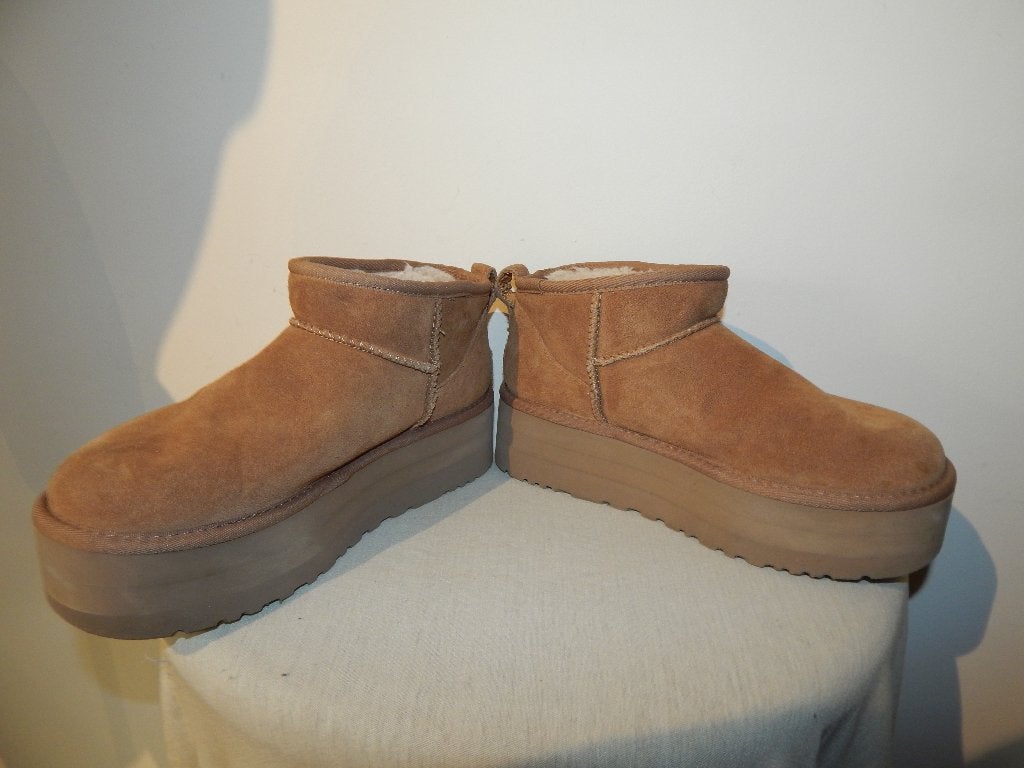 Ugg enkel laarzen plateau zool cognac bruin tint 39, UGG, Bruin, Verzenden, Lage of Enkellaarzen