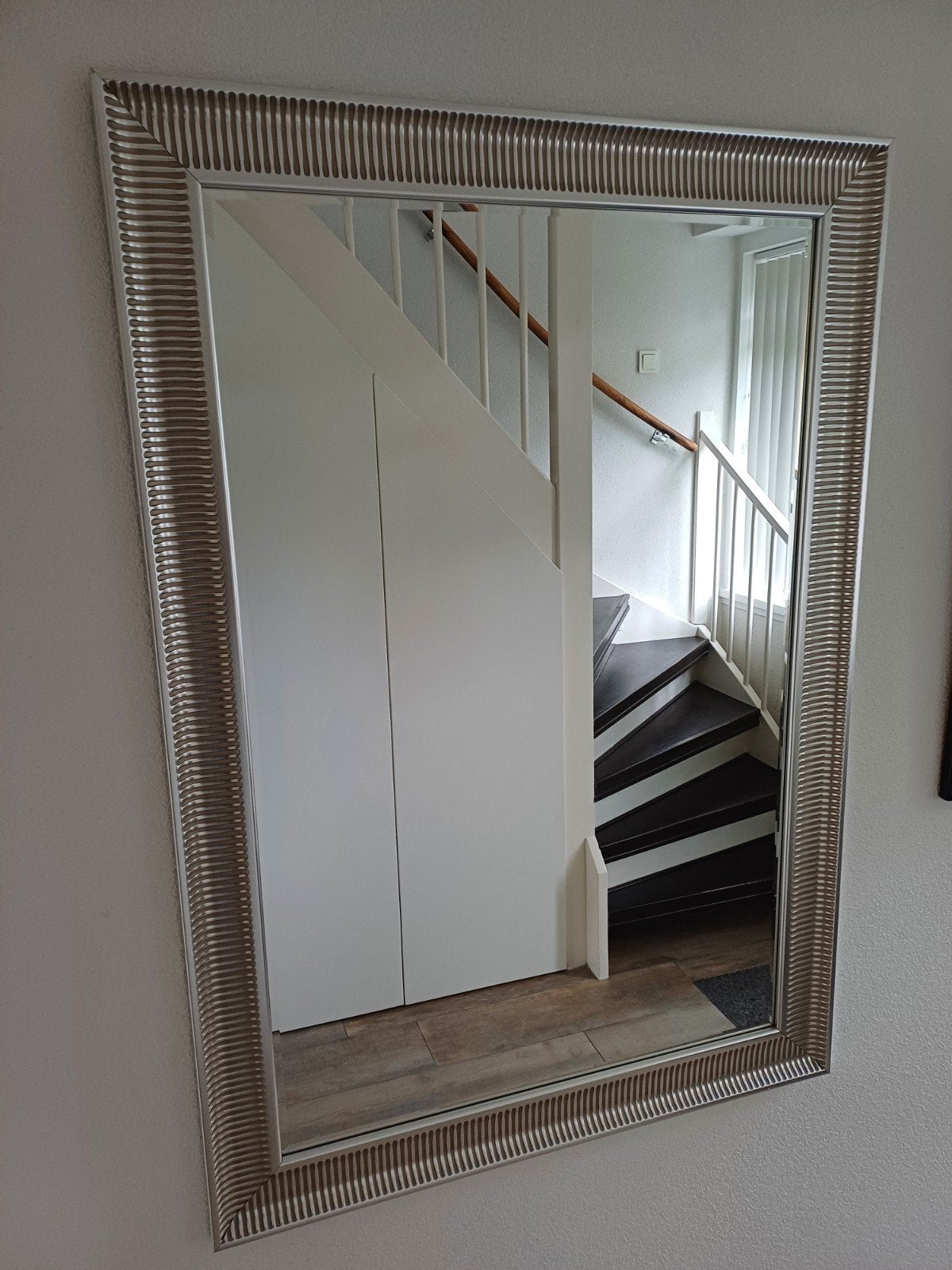 Ikea Songe spiegel zilverkleurig 91x130 cm, Ophalen, Gebruikt, 100 tot 150 cm, 75 tot 100 cm