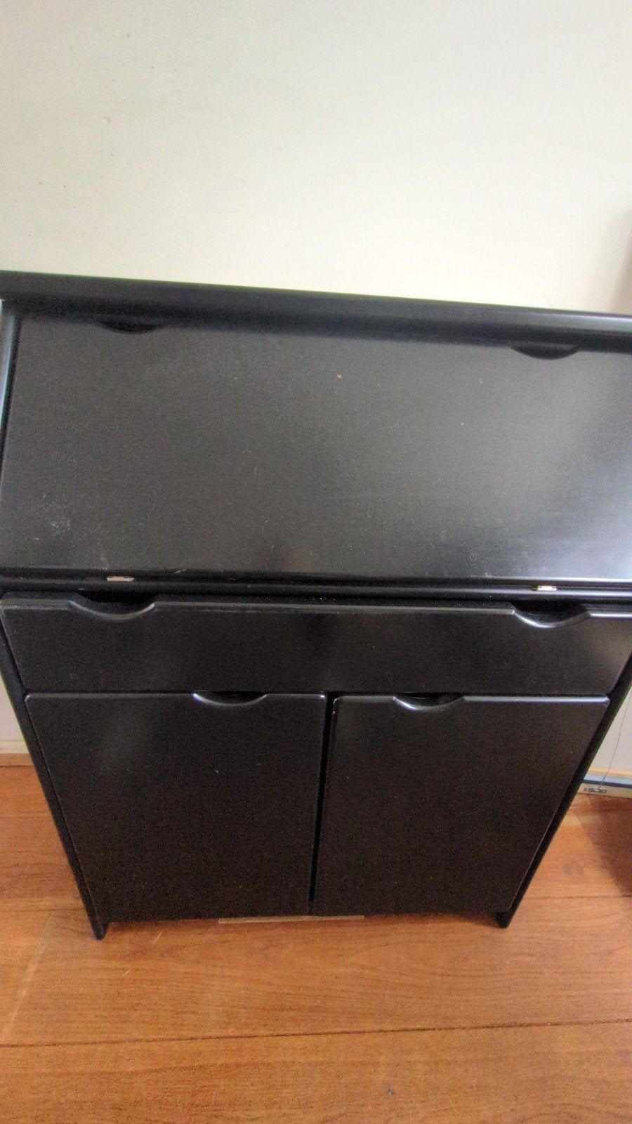Zwart secretaire bureau met opbergruimte, Ophalen