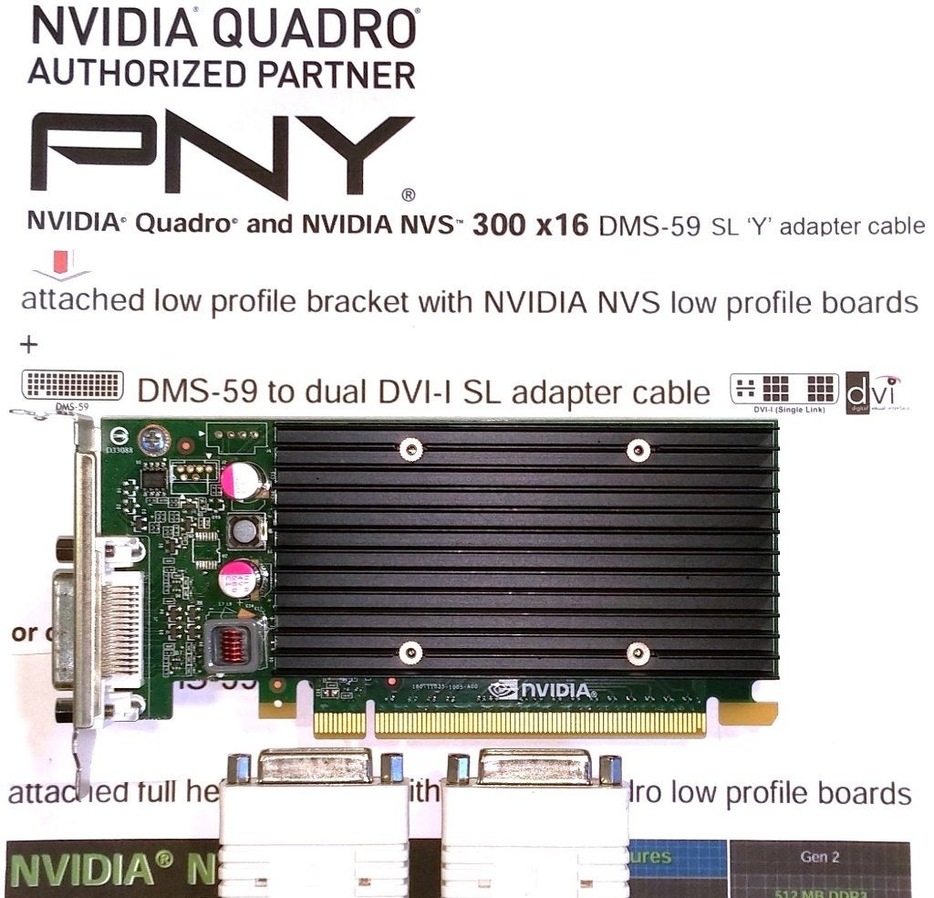 PNY NVIDIA Quadro NVS 300 512MB DDR3 PCI-E x16 Low Profile, AMD, GDDR3, Ophalen of Verzenden, Zo goed als nieuw