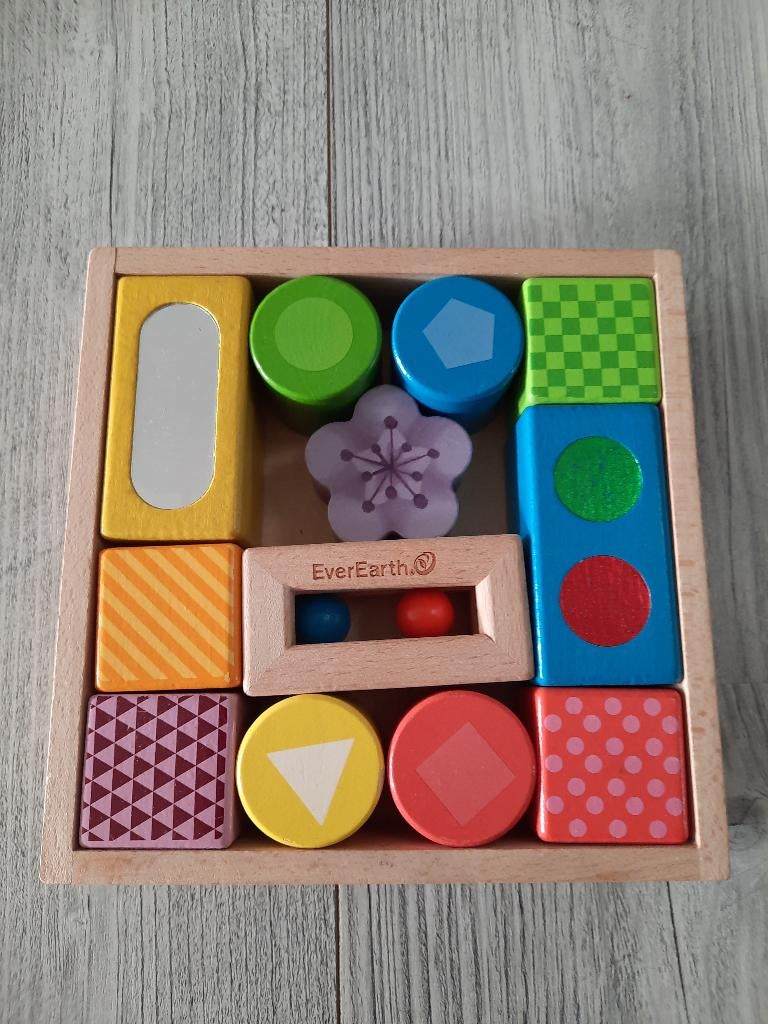 Houten blokken set, Kinderen en Baby's, Speelgoed | Houten speelgoed, Ophalen of Verzenden, Zo goed als nieuw