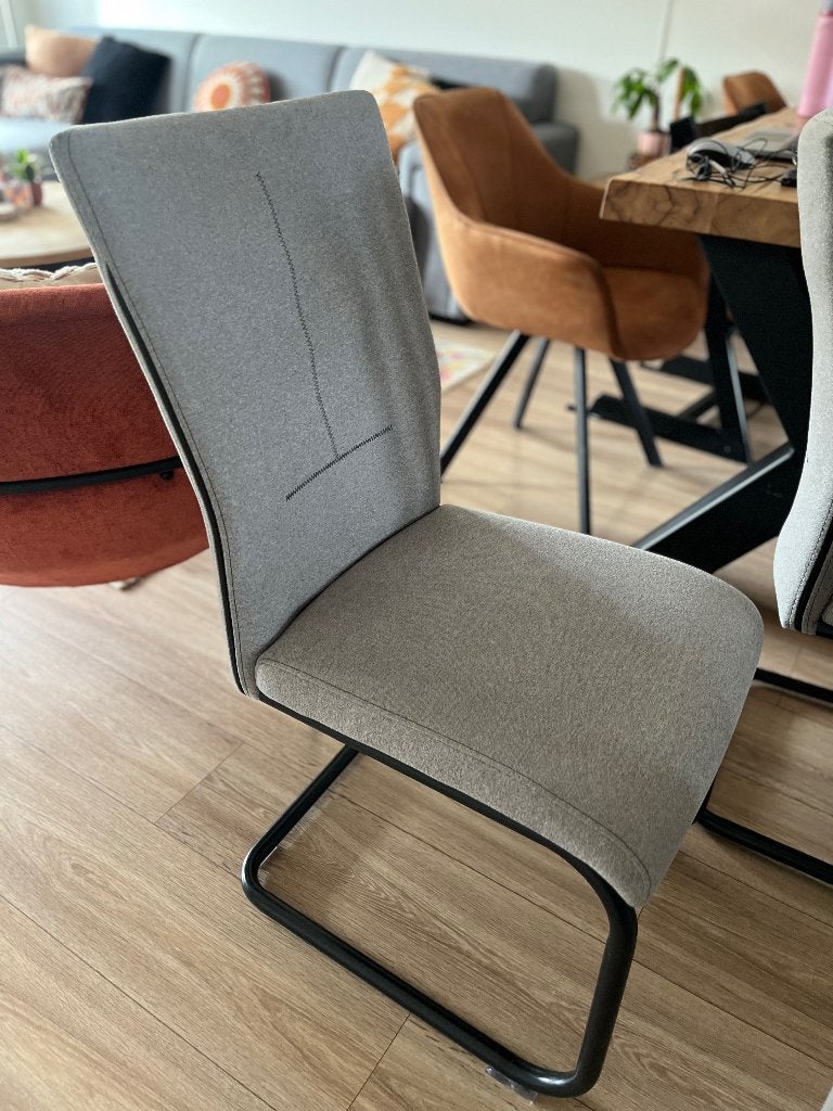 Eetkamerstoelen, Huis en Inrichting, Stoelen, Ophalen, Gebruikt, Stof, Grijs