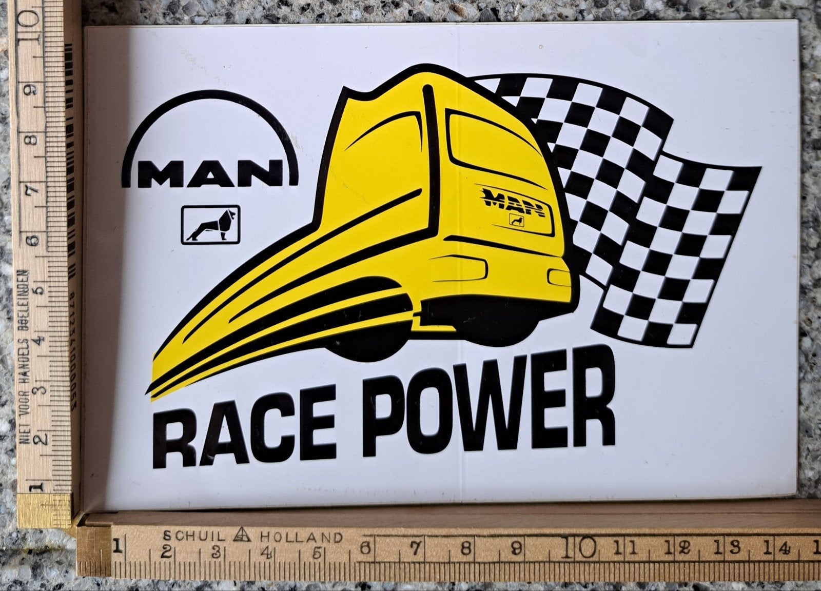 vintage sticker M.A.N. sticker race power vrachtwagen truck