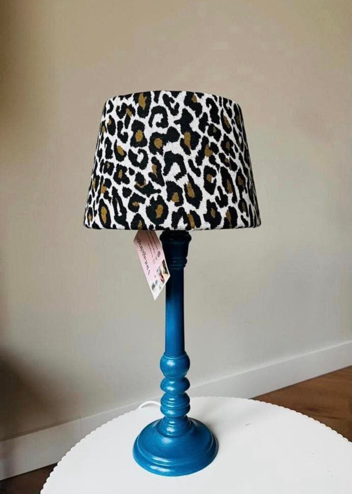 Unieke tafellamp met karakter in panter print stijl!, Ophalen of Verzenden, Zo goed als nieuw, Minder dan 50 cm