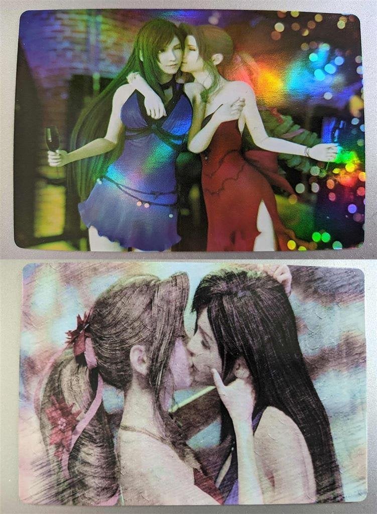 Tifa Aerith Final Fantasy Waifu Holo Foil Card, Verzamelen, Verzenden, Kuifje, Nieuw, Beeldje of Figuurtje