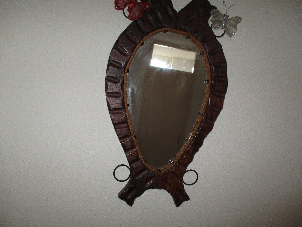 spiegel halster vorm hout, Minder dan 50 cm, Gebruikt, Ophalen of Verzenden, Minder dan 100 cm