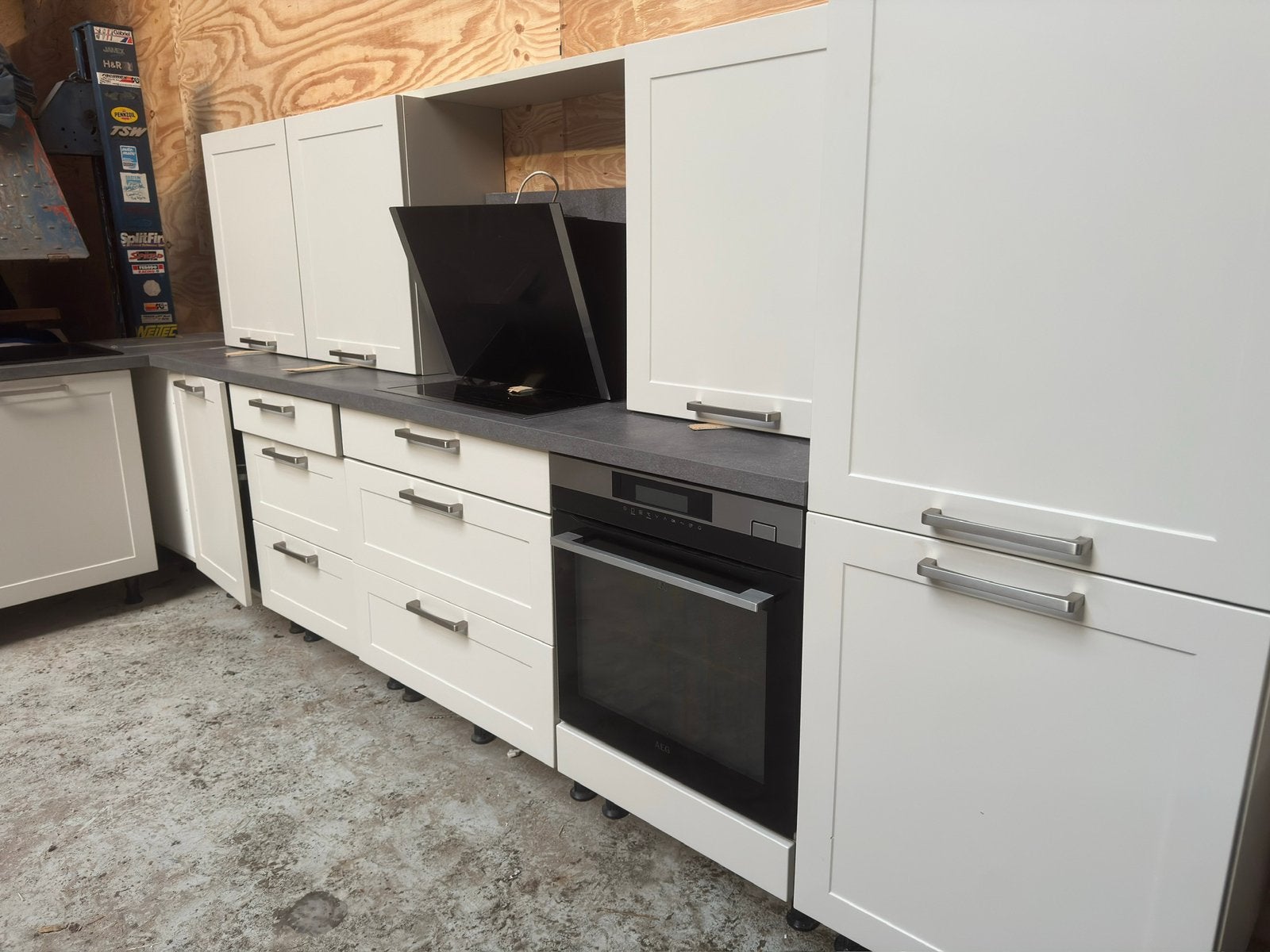 Nettecomplete keuken met nieuw werkblad, Ophalen of Verzenden, Zo goed als nieuw, Enkelwandige keuken