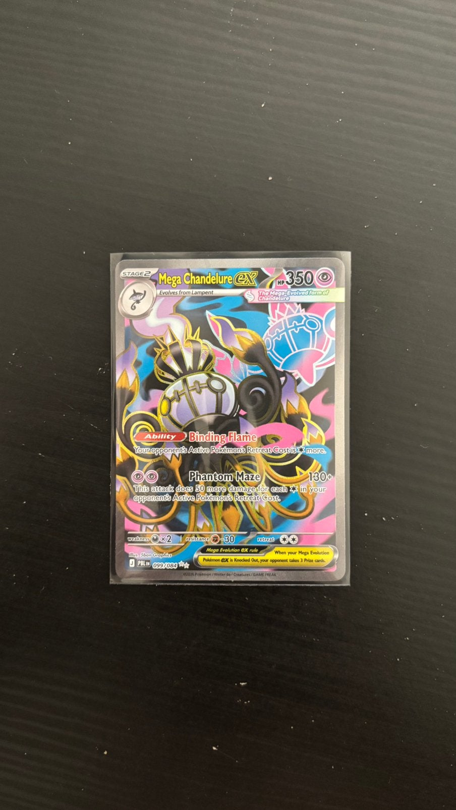 Pokémon Pitch Black Mega Chandelure ex UR 99/84, Ophalen of Verzenden, Nieuw, Losse kaart