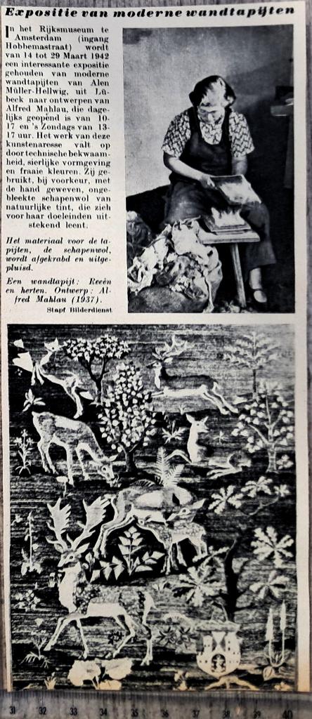 Amsterdam 1942, expositie moderne wandtapijten, Verzenden, 1940 tot 1960, Gebruikt, Overige onderwerpen