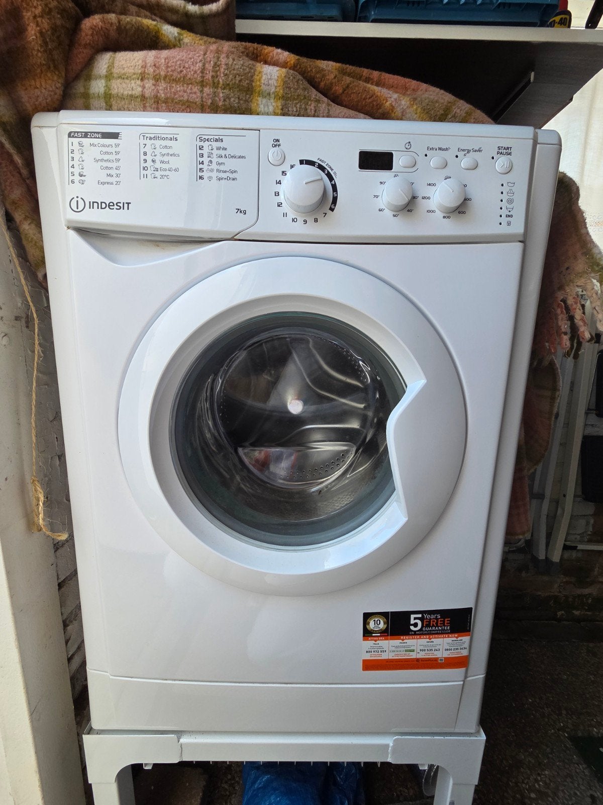 Indesit Wasmachine 7 kg - Zo goed als nieuw, Witgoed en Apparatuur, Ophalen, 6 tot 8 kg, Minder dan 1200 toeren, Zo goed als nieuw