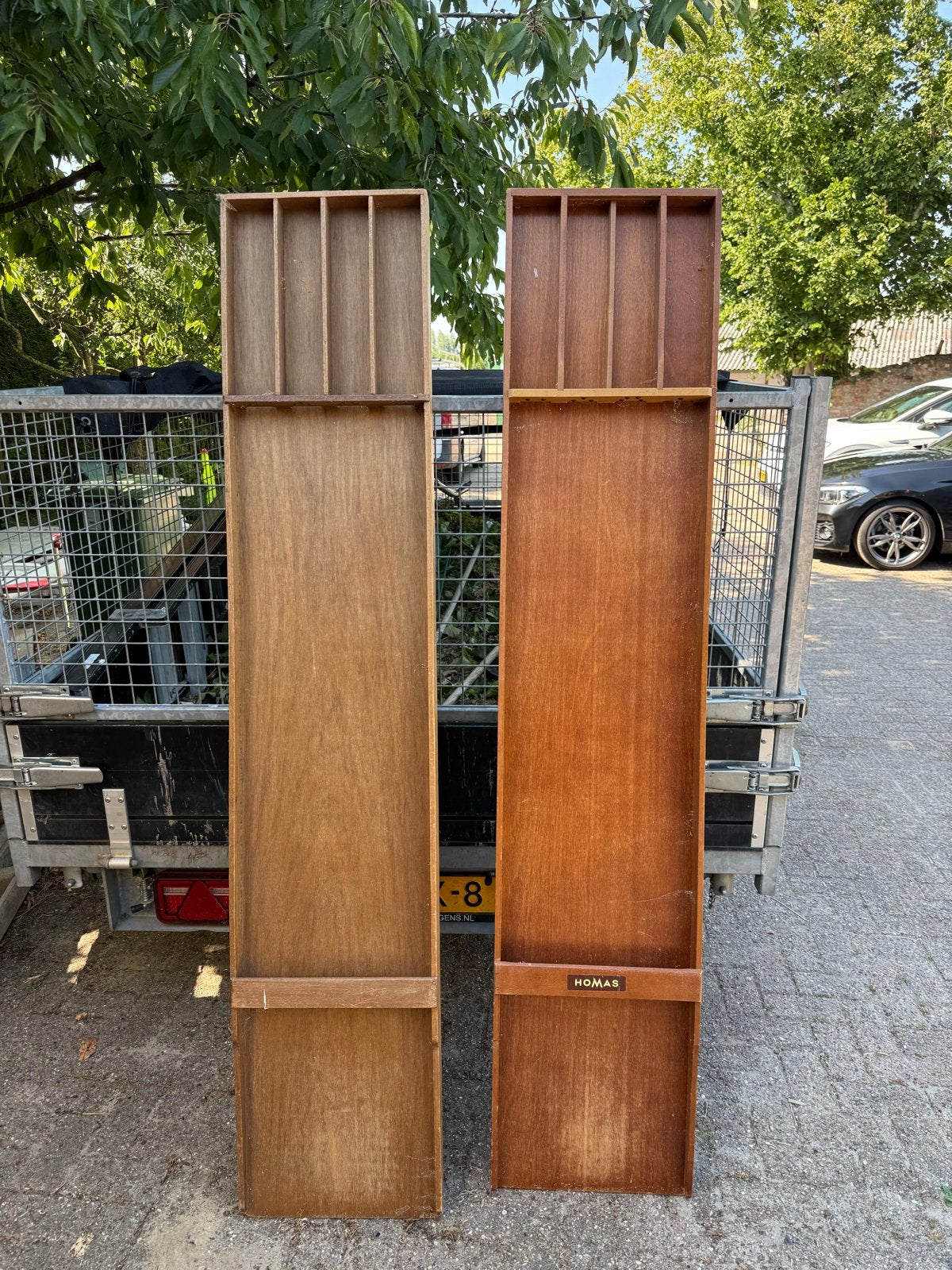 Twee sjoelbakken, waaronder één Homas sjoelbak, Een of twee spelers, Ophalen, Gebruikt