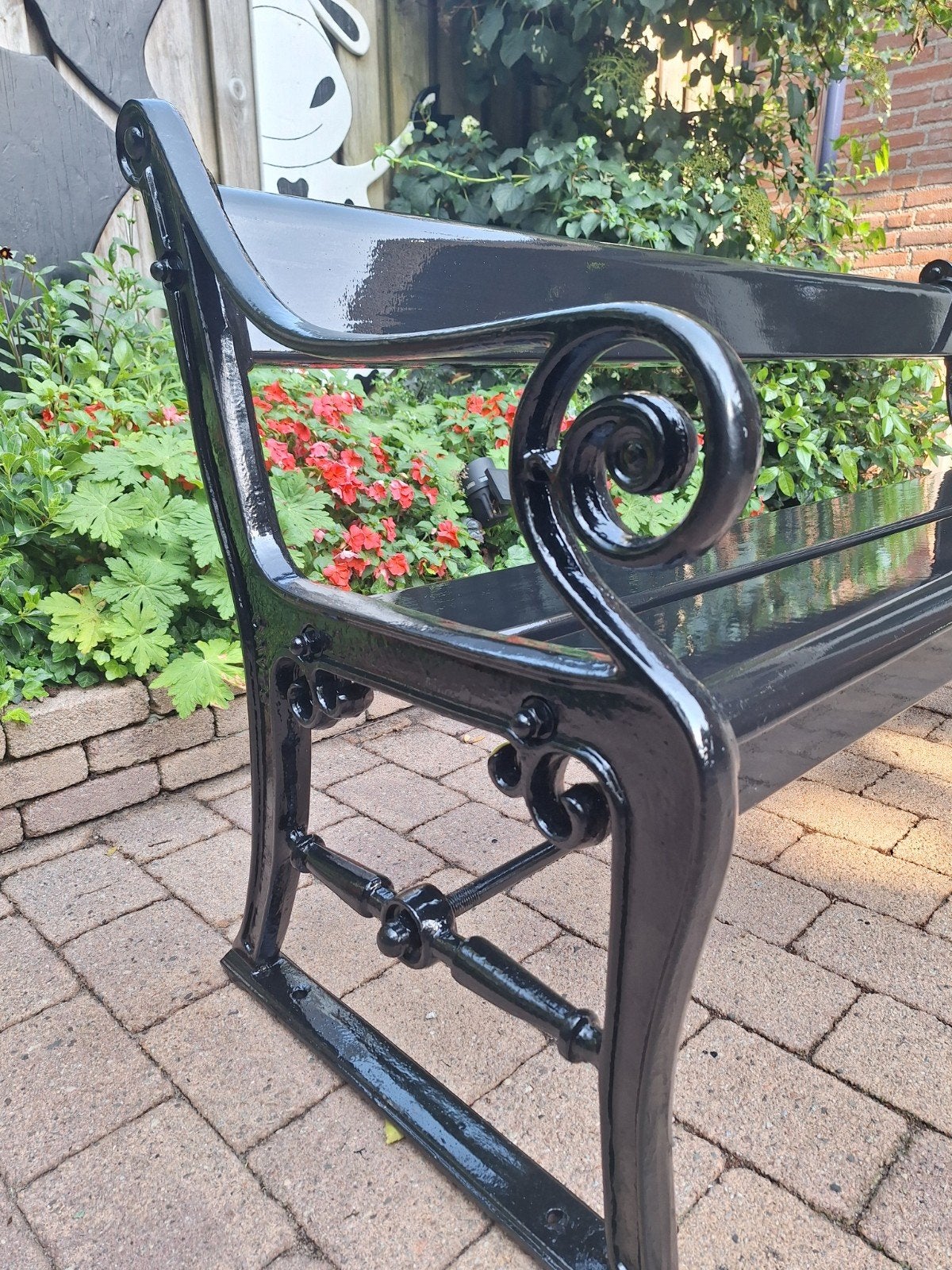 Gietijzeren tuinbank "Gardeluxe Poseidon", Ophalen, Hout