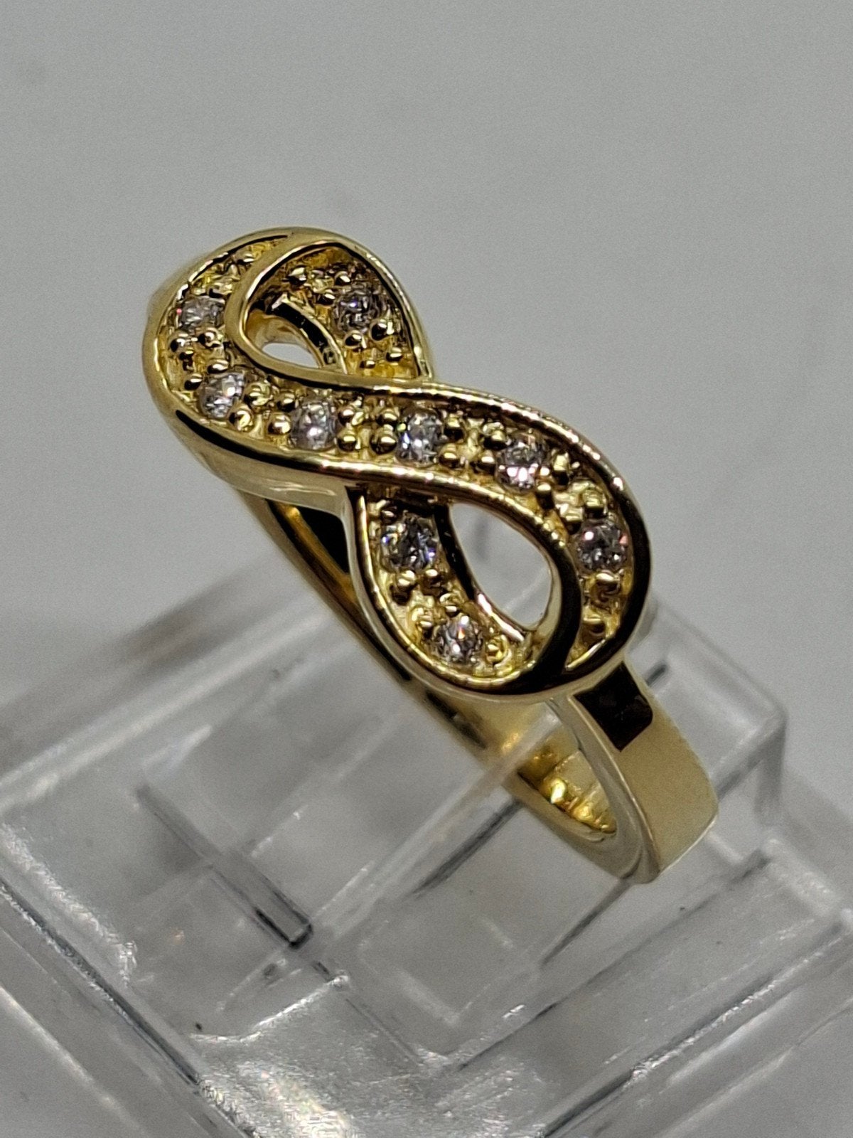 Infinity Ring Zilver Goud Verguld 925 - Maat 52 & 54, Sieraden, Tassen en Uiterlijk, Ringen, Nieuw, Ophalen of Verzenden, 17 tot 18