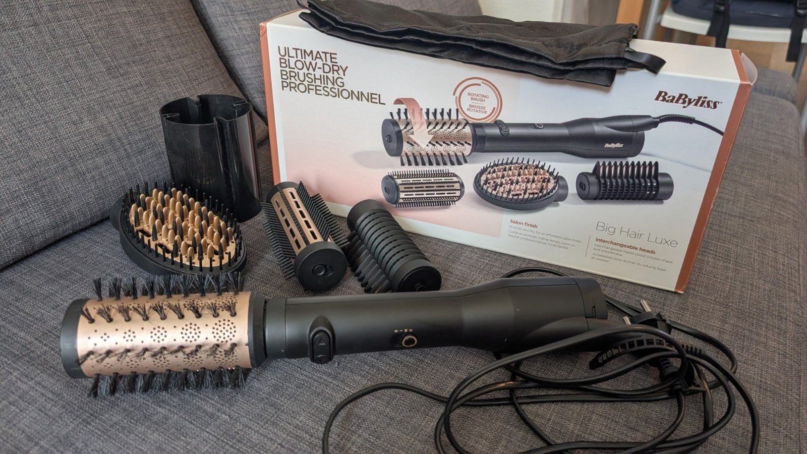 BaByliss Big Hair Luxe Föhnborstel/ Rotating Hairdryer Brush, Ophalen, Zo goed als nieuw, Föhn of Haardroger