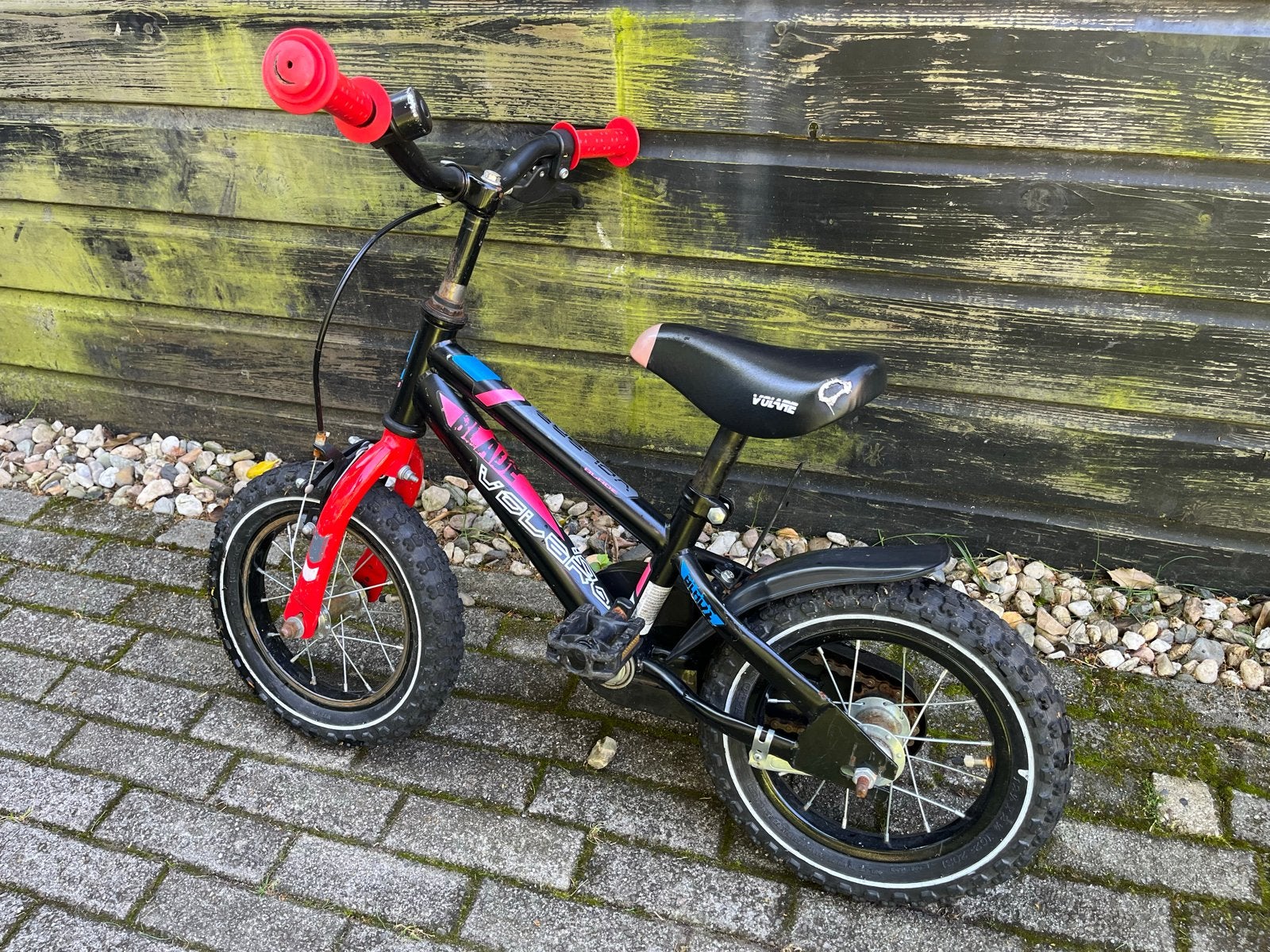 Volare kinderfiets  - Zwart/Rood, Ophalen, Gebruikt, Velgrem, Minder dan 16 inch