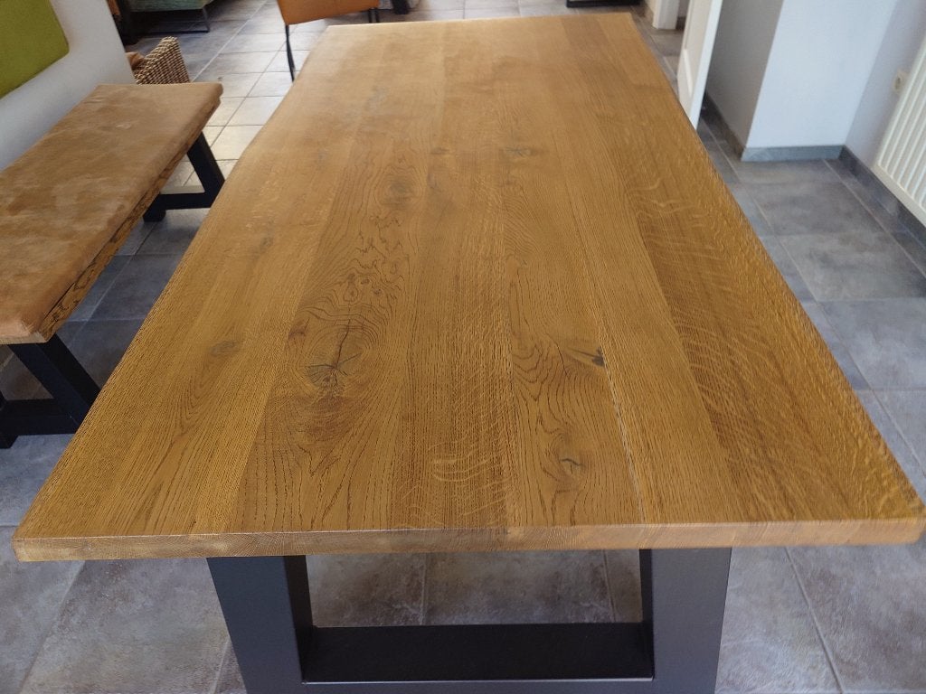 Eiken boomstamtafel (set met bijpassende bank en salontafel), Ophalen, Eiken boomstam, Eikenhout, 50 tot 100 cm