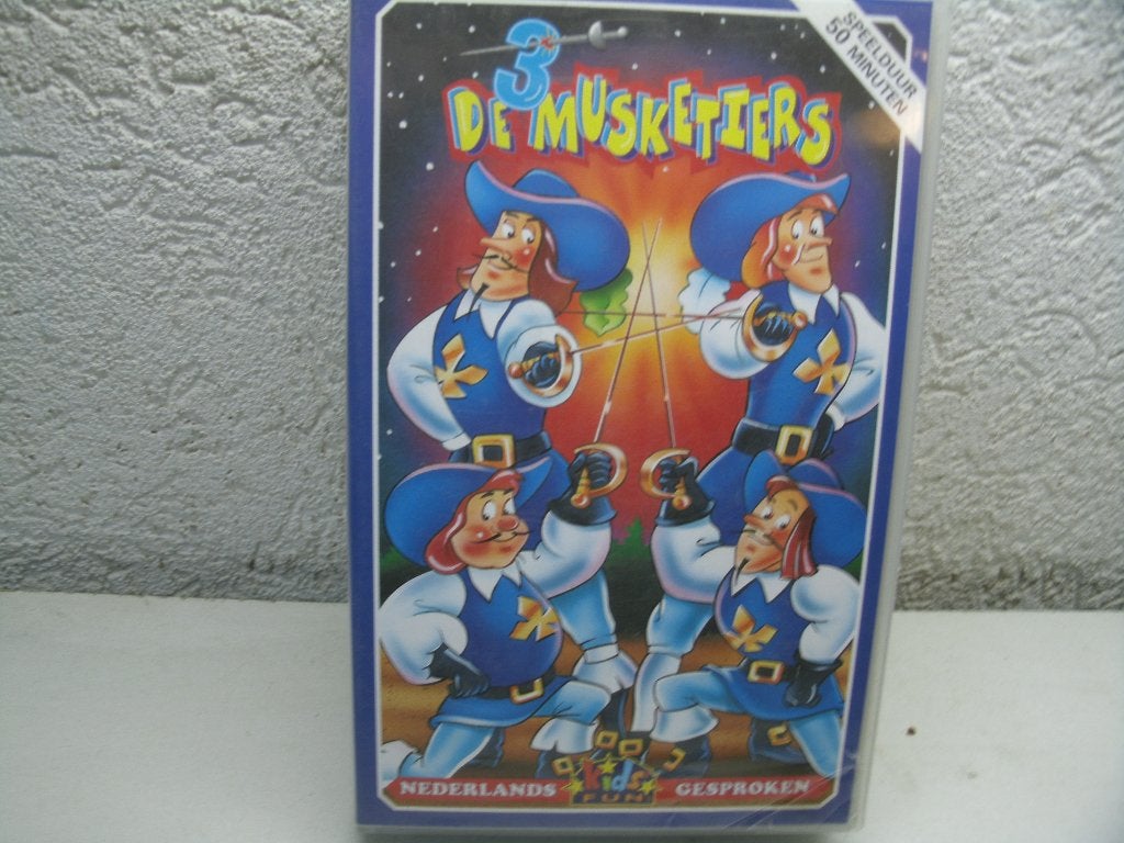vhs 22a de drie musketiers, Alle leeftijden, Ophalen of Verzenden, Zo goed als nieuw