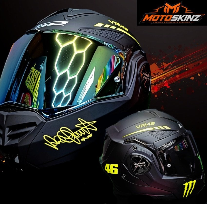 Diverse Helm sticker sets AGU SHOEI HJC Monster Energy VR46, Verzenden