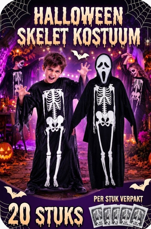 Partij Halloween Skelet Kostuums, Ophalen of Verzenden, Nieuw