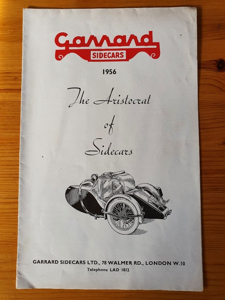 Garrard Sidecar 1956 Brochure, Ophalen of Verzenden, Zo goed als nieuw, Merk of Model