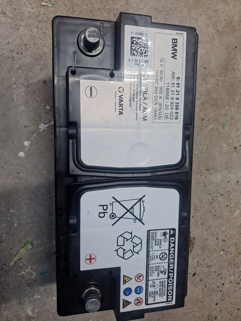 Orgionele bmw 12v 90AH startstop accu agm, Auto-onderdelen, Accu's en Toebehoren, Ophalen, Gebruikt, BMW