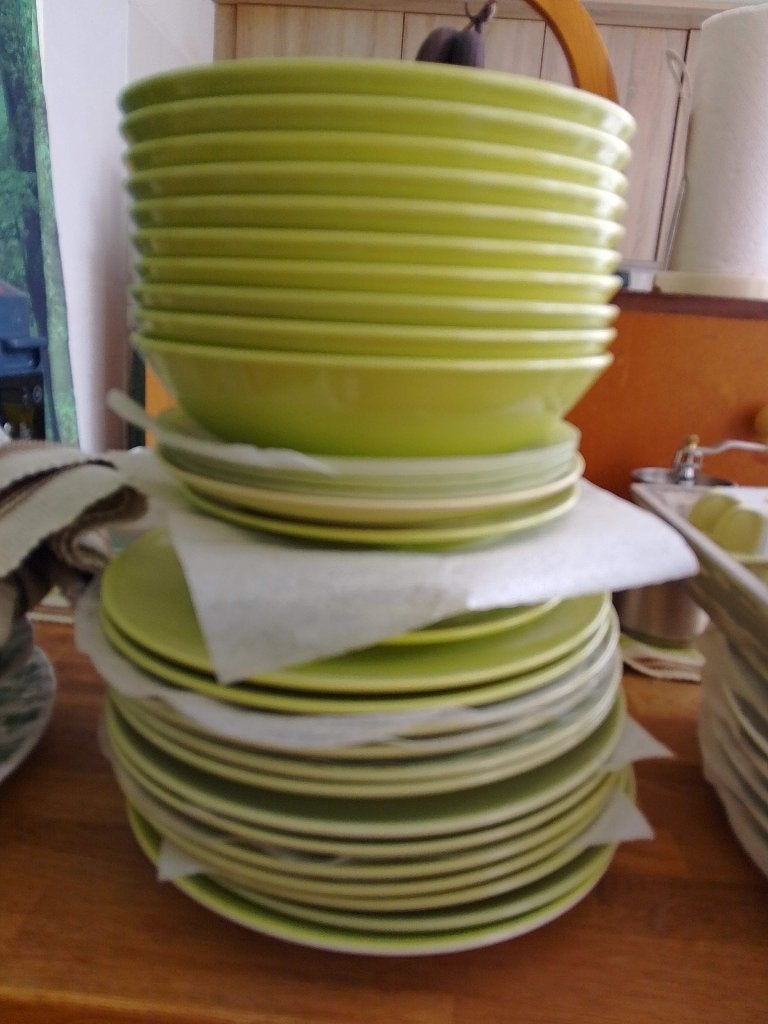 vintage borden appelgroen, Ophalen, IKEA, Zo goed als nieuw, Bord(en)