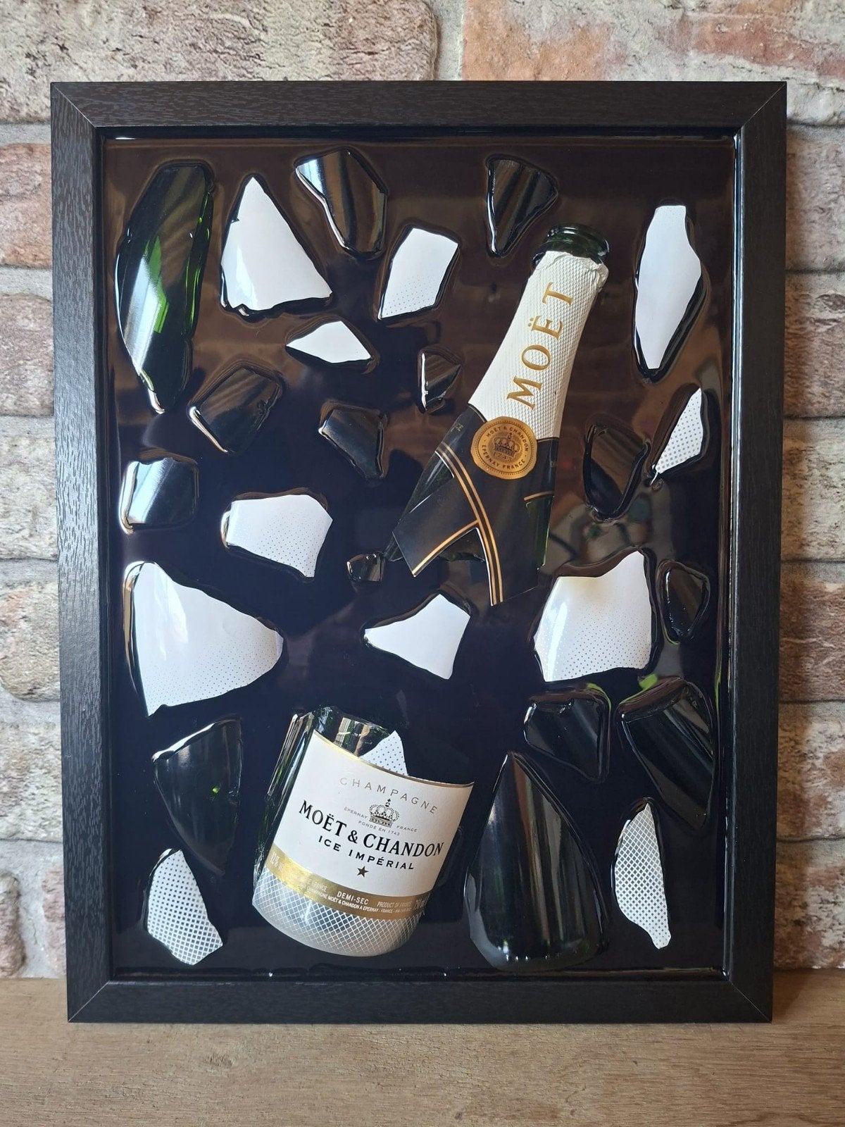 Moët Chandon Ice fles verwerkt in een lijst(4333)met Epoxy, Ophalen of Verzenden, Nieuw, Minder dan 50 cm, Minder dan 5 flessen